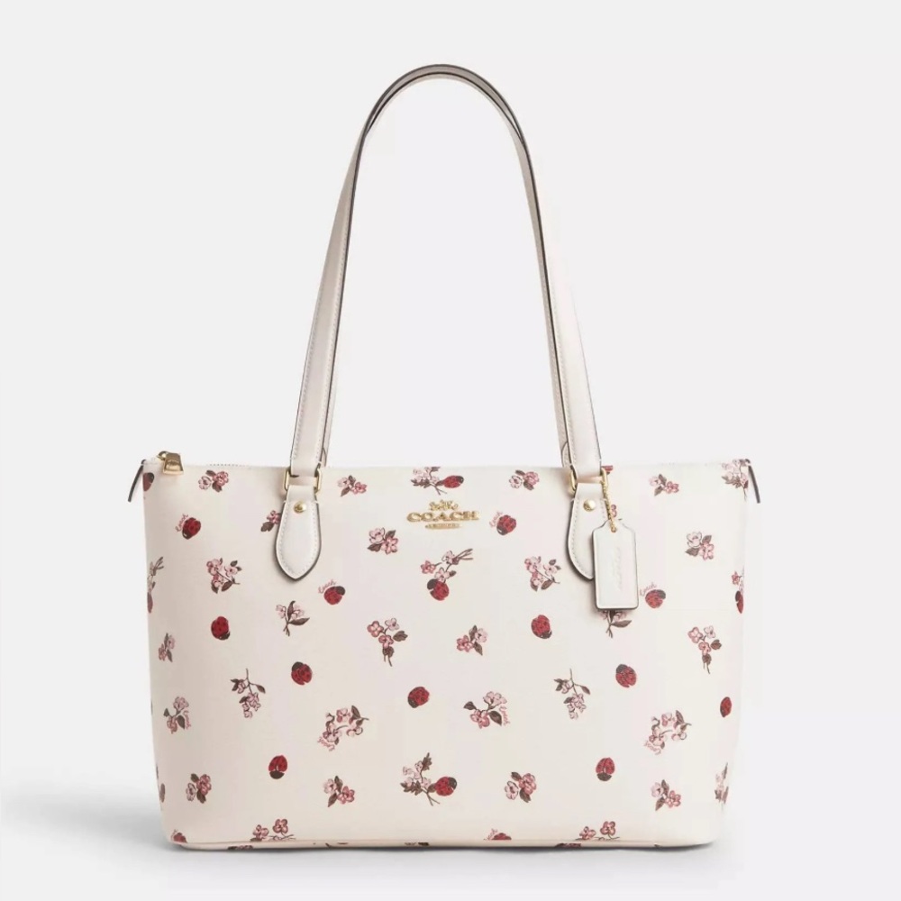 NWT Gallery Tote Bag With Ladybug Floral Print